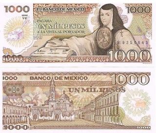 MEXICO $ 1000 PESOS 19 DE JUL 1985 UNC