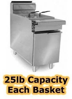 Fryer   Propane   140,000 BTU   25Lbs Capacity Baskets, Dual Deep Fat 