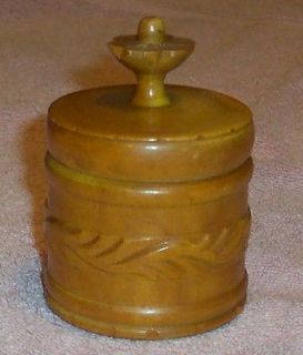 Vintage Norway Norwegian Acanthus Carved Decorative Covered Round Box