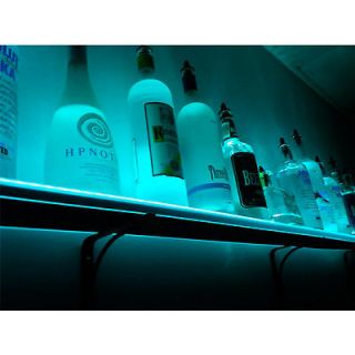 Wall Mounted LED Lighted Liquor Bottle Shelf   8 Ft. Long   Commercial 