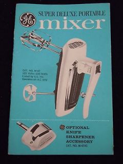 GE Super Deluxe Portable Mixer Recipe/Informa​tion Booklet