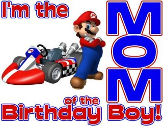   KART IM THE MOM OF THE BIRTHDAY BOY PARTY T SHIRT DESIGN DECAL NEW
