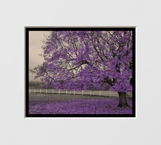 Brown Purple Tree Interior Home Decor Wall Art Matted Picture