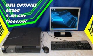   DELL OPTIPLEX GX260 Low Profile Desktop W/Monitor Keyboard & Mouse