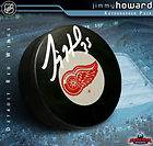 JIMMY HOWARD Signed Detroit Red Wings Puck