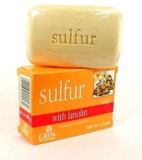 Sulfur Soap Grisi Lanolin Jabon de Azufre ACNE Cleanser COMBINED 
