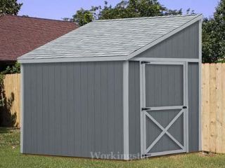 x8 Slant / Lean To Style Shed Plans, See Samples