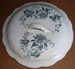 Antique Ceramic Porcelain Chamber Pot Replacement Lid Blue Gray 
