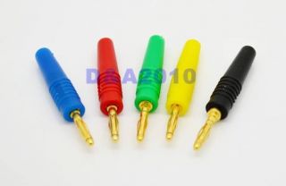 5Pcs 5 Colors Speaker 2mm mini banana plug male connector adaptor 