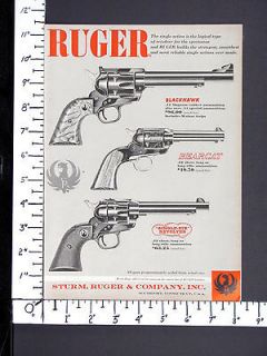 1958 RUGER 44 Magnum Blackhawk Bearcat Single Six Revolvers magazine 