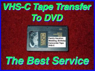 VHS C Tape To DVD Transfer Service Camcorder VCR HIFI
