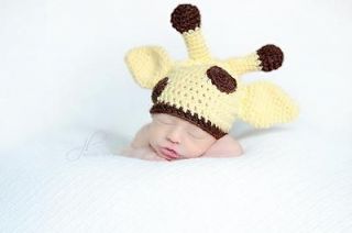GIRAFFE Crochet Crochet Hat NB 5yrs PICK YOUR COLORS Photography Prop
