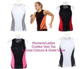 NEW Womens/Ladies Cooltex Sports Running, Vest Top/T shirt 5 Colours 