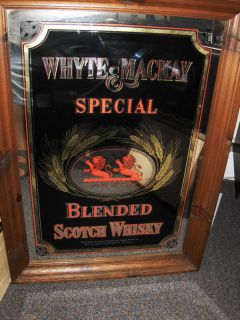 WHYTE & MACKAY WHISKEY BAR MIRROR SIGN RARE OLD HUGE 3