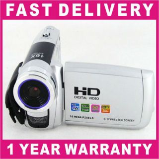 HD 16MP 3.0 TFT Camcorder Digital Video Camera Silver DC DV 16x Zoom 