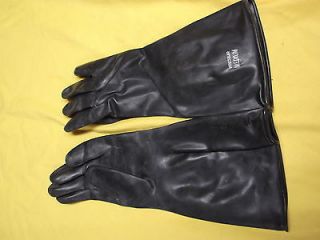 RUBBER GLOVES BLACK 1 PAIR 14 INCHES LONG SIZE SMALL IRREGULAR