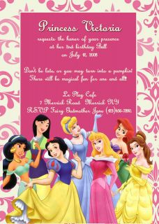Disney Princess Birthday Party Invitation   YOU PRINT