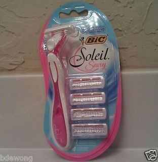 Bic Soleil Savvy Razor Shaver 1 Disposable Handle + 4 Refill 