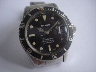 Edox Sky Diver 300M Automatic Mens Watch W/Date