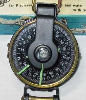 Vintage Edge Mark Lensatic Compass,Box,Ma​de In Japan
