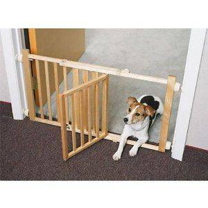   Paws Walk Over Wooden Dog Cat Pet Expandable Safety Gate with Door NEW