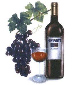 Ceramic Decals CHIANTI CLASSICO Wine Grape Bottle Glass