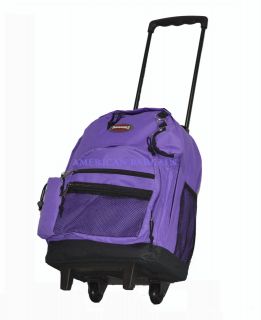 Transworld Purple 16.5 Rolling Backpack/ Wheeled School Book Bag (8 