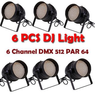 LOT DJ Lighting 177 LED LIGHTS RGBW PAR 64 DMX STAGE PARTY SHOW 6PCS