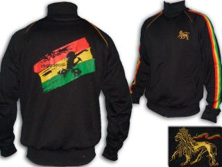 Rasta Reggae JACKET DJ Sound System Lion Of Judah Embroidered Black 