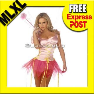   Pink Tinker bell Princess Fancy Dress Up Outfit baby doll M L XL