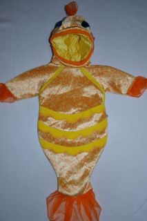 Infant Babystyle FISH Costume 0 6 mo Yellow Orange Sheen Halloween 