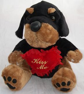  Chrisha Playful Plush Rottweiler Dog Kiss Me