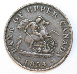 1854 Bank of Upper Canada Half Penny *F XF*