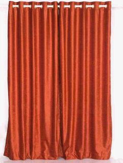 Ring Top / Grommet Top Rust Velvet Curtain / Drape / Panel