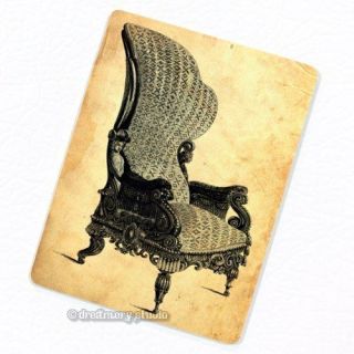 Armchair 2 Deco Magnet; Arm Chair Indoor Furniture Antique 