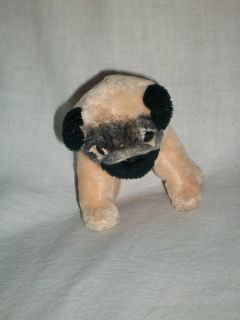 Pupps Club Tan Black PUG Puppy Dog Stuffed Animal Plush