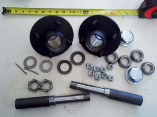 TRAILER AXLE KIT 2,000 lbs, 4 on 4 Idler Hubs, Round Spindles   FREE 