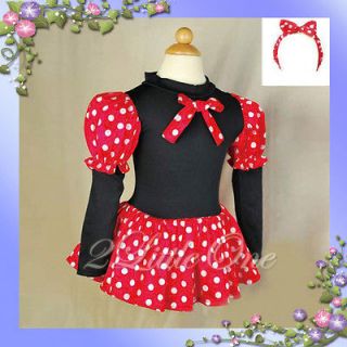 Minnie Mouse Fancy Dress Up Costume w/ Headband Halloween Party Girl 