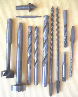 12 Vintage WOOD DRILL BITS,Assorted Sizes,HOLE BITS,Counter Sink