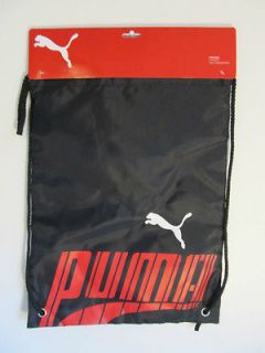 Puma Gym/Drawstring Backpack Bag/Sack NWT Black & Red Retro Free 
