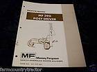 Massey Ferguson MF 390 Post Driver Parts Manual