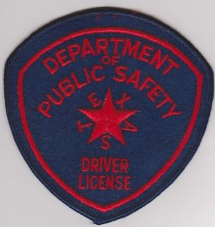 old Texas Dept of Public Safety Driver License patch