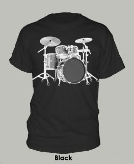 DRUMSET ~ T SHIRT drummer drums percussion bass rock music ALL SIZES 
