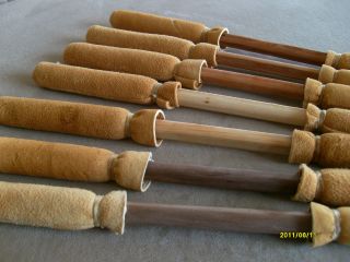 Native American drum BEATER/DRUMSTICK buckskin & wood   handcrafted 