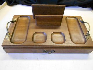 Vintage Hardwood Valet With Jewelry Box for Men. Beautiful. Unique.