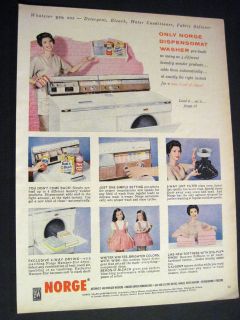 50s laundry images of mom w/ Washer & Dryer by Norge 1959 Print Ad