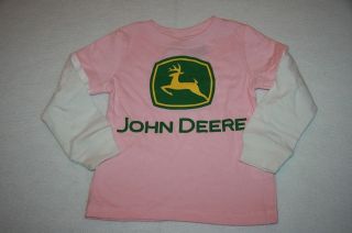 NWT JOHN DEERE 2T 3T 4T Toddler GIRLS Shirt Tee Classic Logo Pink