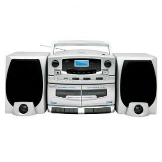   PORTABLE CD PLAYER DUAL CASSETTE RECORDER AM/FM RADIO BOOMBOX NEW