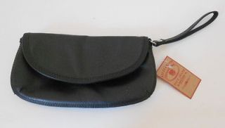 LUCKY BRAND HANDBAG BLACK COWHIDE LEATHER FLAP WRISTLET POUCH NWT