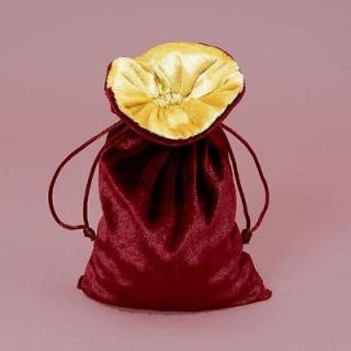 Burgundy Lined Crushed Velvet Drawstring Tarot Bag